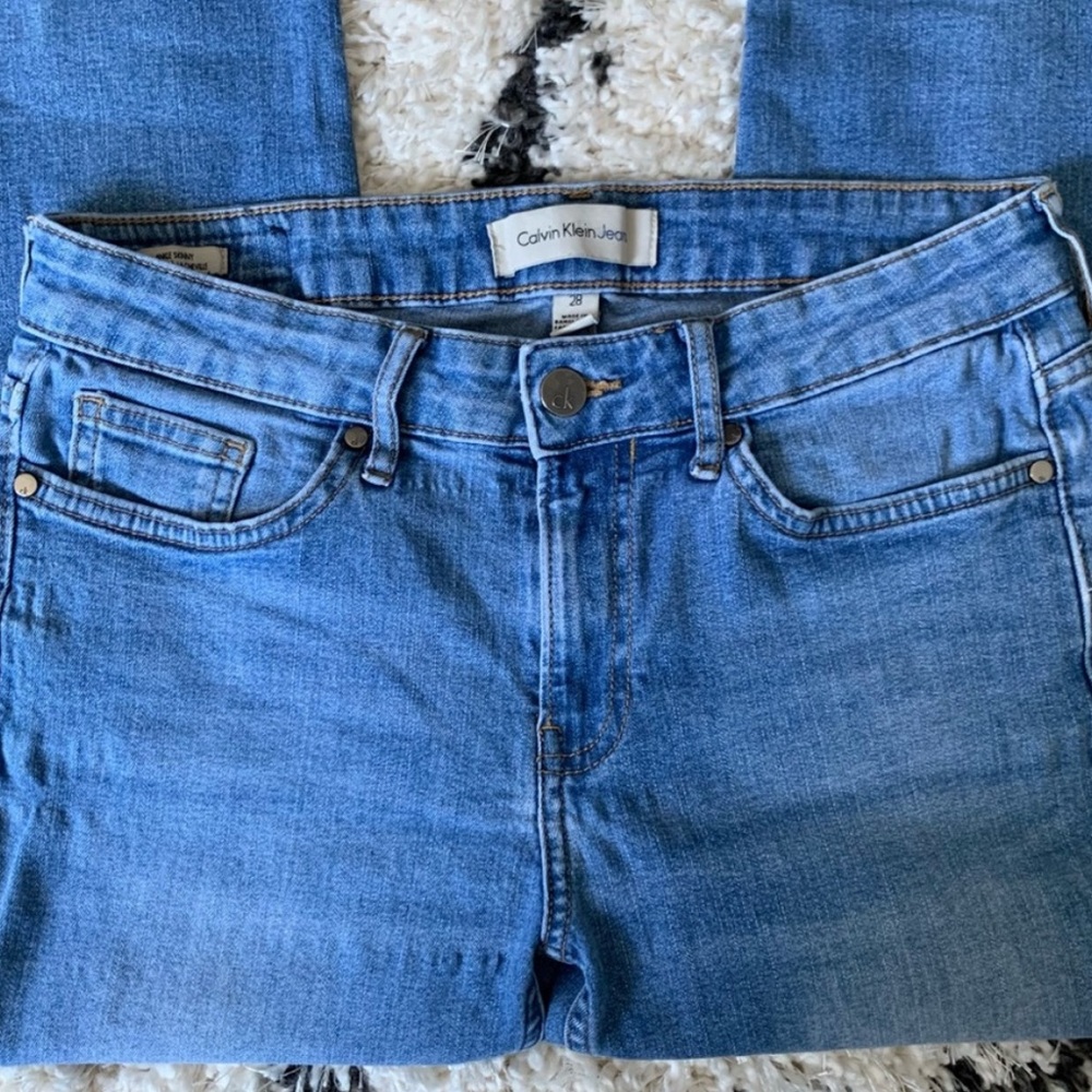 Calvin Klein Jeans Skinny Raw Hem Skinny Ankle Medium Wash Sz 28